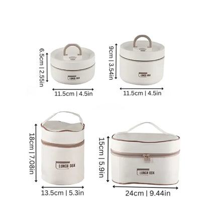 Edelstahl-Lunchbox-Set mit Thermo-Tragetasche