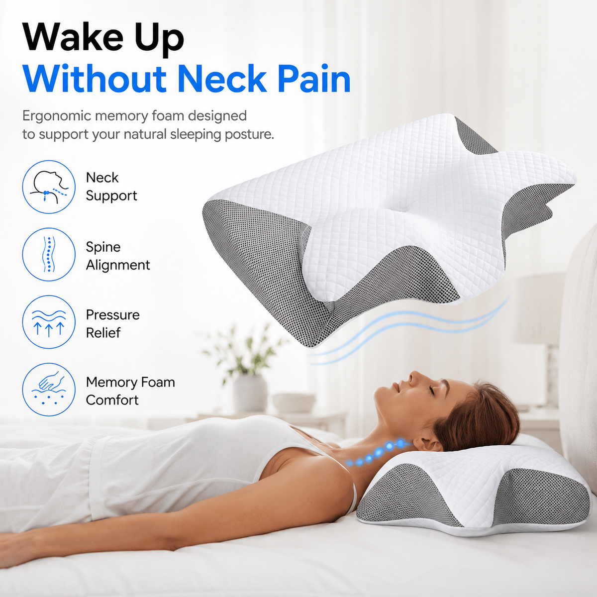Contour Memory Foam Pillow for Side & Back Sleepers