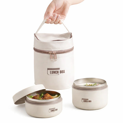 Edelstahl-Lunchbox-Set mit Thermo-Tragetasche