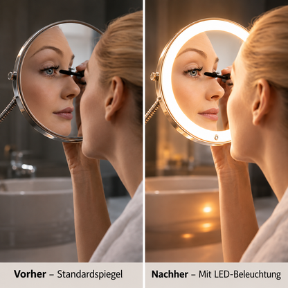 LED-Kosmetikspiegel mit Schwanenhals und Saugnapf-Halterung